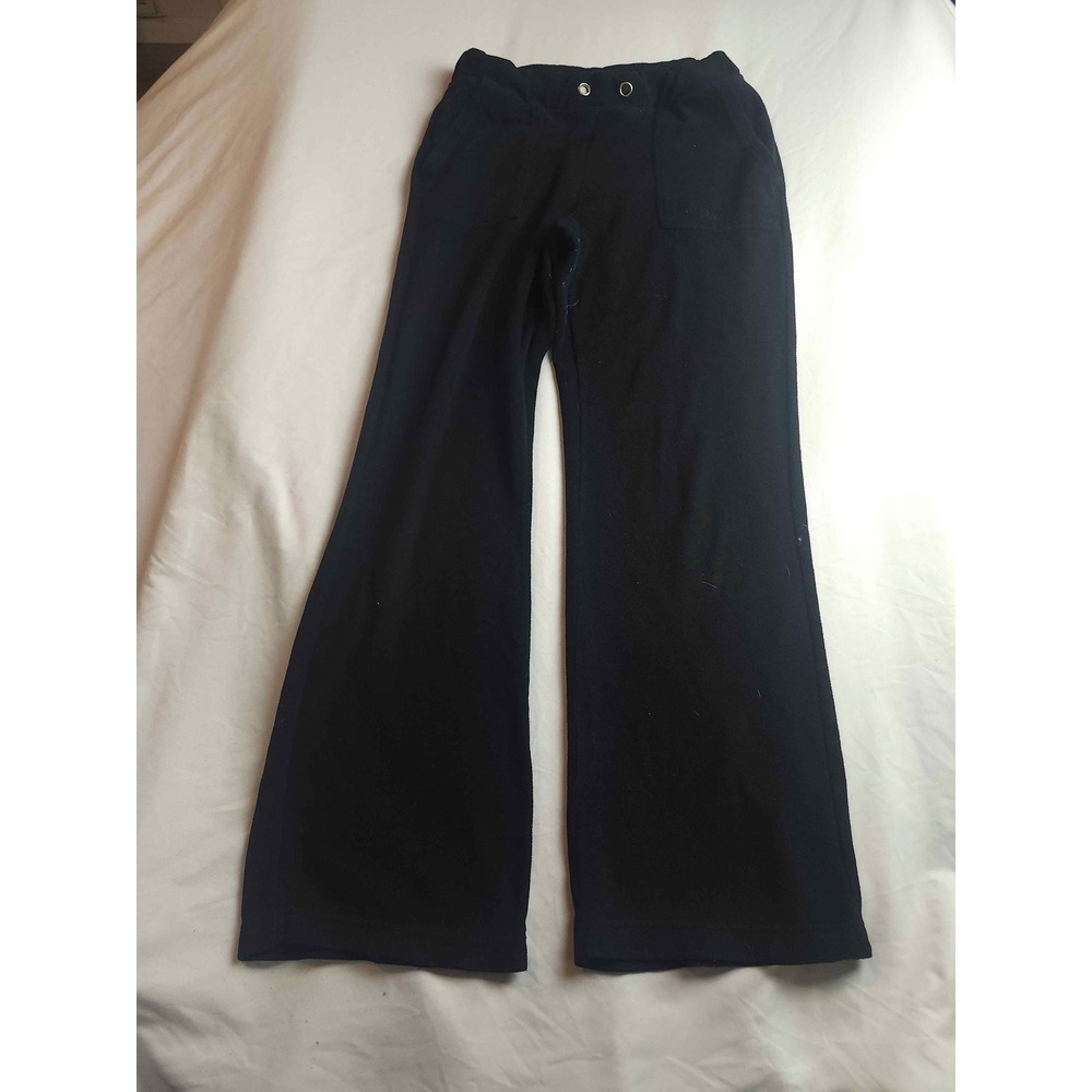 CB Sports Black Fleece Wide Leg Lounge Pants Womens Medium Front Back Pockets